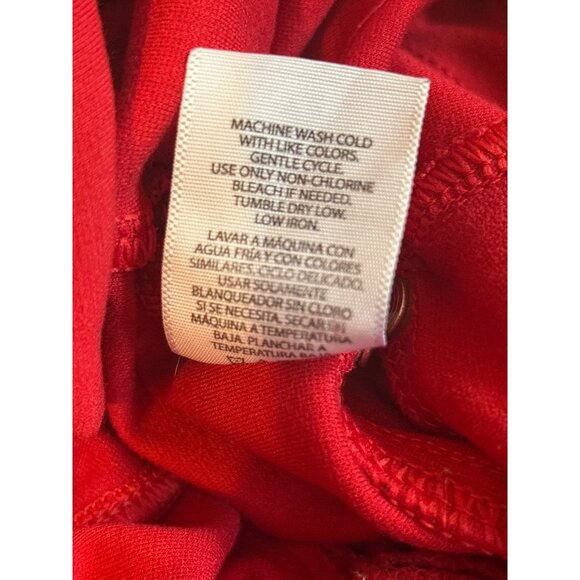 Womens Time and Tru Red Plaid Stretch Ponte Pants Sz 18 Front Zipper 2 Back Pkts - Picture 11 of 13